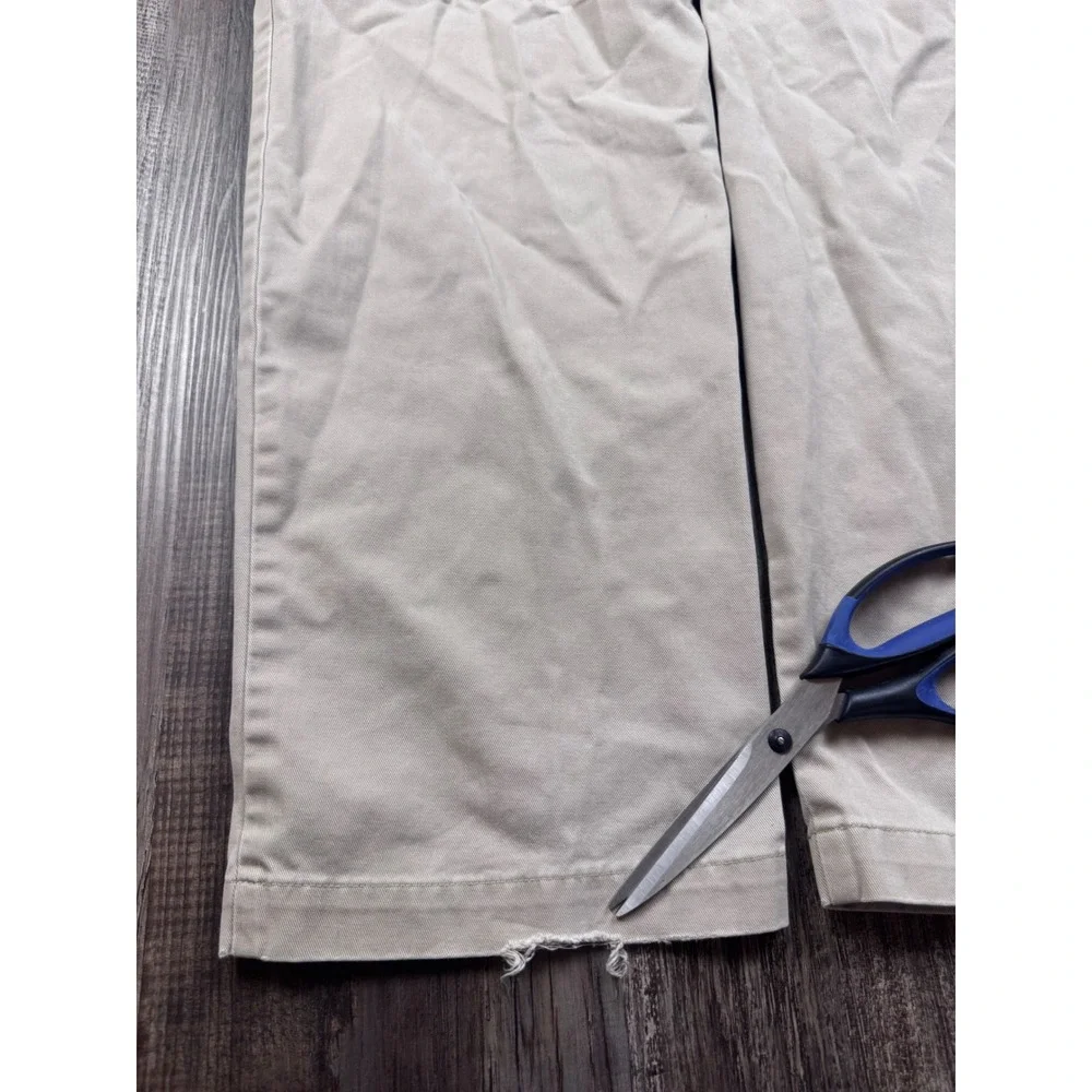 Polo Ralph Lauren Andrew Pant Mens 33x32 Tan Khaki Pleated Cotton Chinos 0493